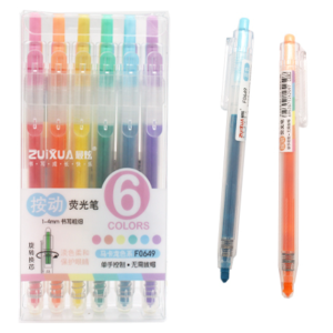 Set de resaltadores tipo lapicero x 6unds